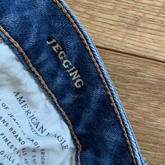 American Eagle sz 0 super super stretch jegging jeans euc distressed like new! - Picture 7 of 11